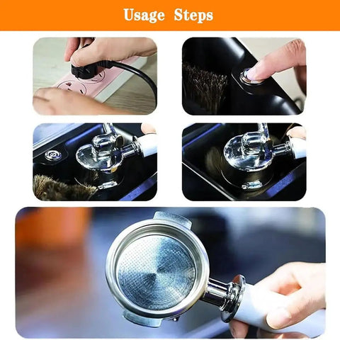 Electric Portafilter Cleaner And Espresso Knock Box Certified Game Changer Auto Vacuum Coffee Pucks Quick For Zero Sweat Cleanup pro level barista gear usage steps.