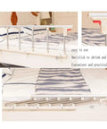 Foldable Bed Rail For Elderly And Disabled One Click Folding Safety Guard With Stainless Steel Grip No Drill Install Blue 95x40cm