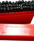 Four Millimeter Steel Die Stamp Kit With 36 Pc Number And Letter Punch Set In Hardened Metal Case Included