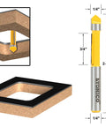 1/4 Inch Panel Pilot Trim Router Bit Heavy Duty Carbide Cutters Glide Over Veneer Sink Edges Smooth As Glass During Center Void Plunging A Badass Heavy Lifter That Crushes Handheld Setup Work with dimensions showing cutting tip.