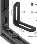 Heavy Duty Aluminum Extrusion Corner Brackets Kit With Ultra Strong L Shape Brackets And 48 M5 T Slot Nuts 48 Screws And 1 Wrench