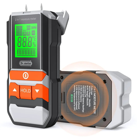 2 In 1 Pin And Pinless Wood Moisture Meter Digital Humidity Sensor Detector for wood firewood drywall floor woodworking