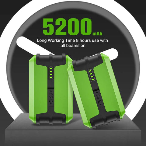 Two 5200mAh Li-ion batteries for 3D Self Leveling Laser Level With 3x360 Green Beam For Tiling Floors And More