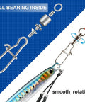 Beefed Up High Strength Fishing Swivels Set Stainless Steel Tackle Snaps Locking Connectors For Saltwater Lures, Heavy Duty Snap Swivels, 25 Count, 27 Lb Capacity, Corrosion Resistant Gear For Freshwater And Saltwater ball bearing swivel with lure