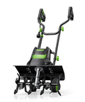 Black Powerful 1800W Corded Garden Tiller Cultivator with 18-Inch Wide Till, 24 Steel Tines, and Adjustable Depth Feature