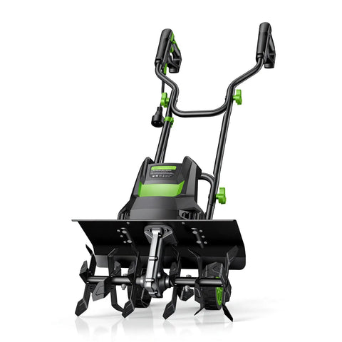 Black Powerful 1800W Corded Garden Tiller Cultivator with 18-Inch Wide Till, 24 Steel Tines, and Adjustable Depth Feature