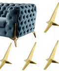 Heavy Duty Metal Sofa Legs To Level Up Your Living Space Rock Solid Couch Support For Tables And Beds Including Screws, 4 golden legs displayed.