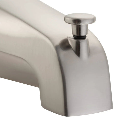 Bathtub Spout Valve With Diverter For Brushed Nickel Finish Half Inch Slip Fit Connection Top Mounted Diverter Lets You Switch