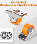 24 Pack 1 Inch Fixed Caster Wheels Buttery Smooth Silent TPR Rubber Replacement Casters featuring double ball bearings for smooth rolling.