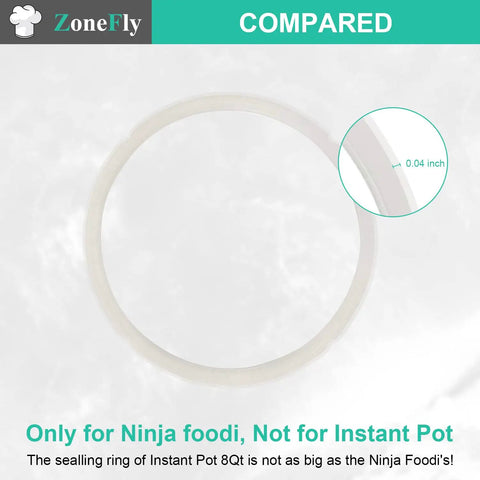 Sealing Ring Silicone Gasket For Six Point Five Qt And Eight Qt Pressure Cooker And Air Fryer BPA Free Replacement Gasket 3 Pack