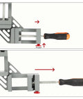 Two Pack Right Angle Corner Clamps With Double Handle Grip 90 Degree Aluminum Alloy For Woodworking Welding Framing Quick Release Swing Jaw