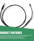 Merdege brake pad wear sensor cable for BMW F20/F21, black, 1pc, dual connectors