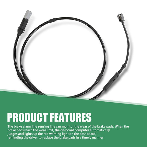 Merdege brake pad wear sensor cable for BMW F20/F21, black, 1pc, dual connectors