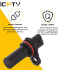 Crankshaft Position Sensor For 2011-2014 Chrysler 200, 2007-2010 Sebring, 2008-2014 Dodge Avenger, 2007-2012 Caliber, 2009-2016 Dodge Journey, 2007-2016 Jeep Compass And Patriot Replacement 5033307AA PC684 5S6996 CKP Sensor Fits Your Ride. Black CKP sensor with red O-ring