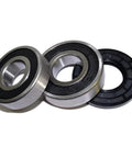 Premium Heavy Duty Bearing And Seal Kit For Frigidaire Front Load Washer Tub Slick Replacement Parts showing metal bearings and rubber seal.