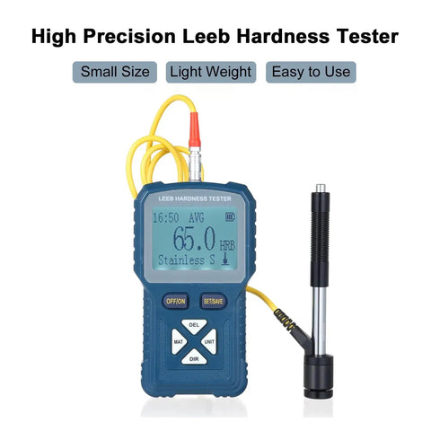 Badass Portable Digital Hardness Tester for Metals Heavy Duty Durometer with HLD HB HV HRA HRB HRC Readings Hi Res Screen features a small, lightweight design for easy use.