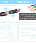 Ultimate 50-Pack Reusable Double Wire Plug-In Connectors with Secure Locking Buckle, product specifications displayed.