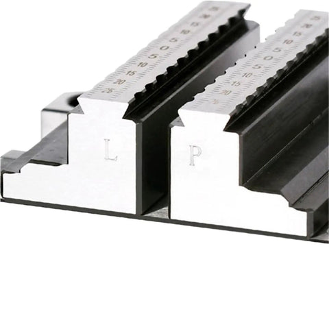 Heavy Duty Cnc Concentric Vise With Swivel Turntable Self Centering Pliers Clamp Game Changer For Precision Machining And Custom Fab Projects Boasts Rock Solid 60Mm Adjustable Jaw Range showing L and P engraved jaws for precise adjustments.