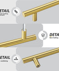 30 Pack 3 Inch Gold Cabinet Handles For Cupboards And Drawers, Fade Resistant Stainless Steel Gold Cabinet Pulls Details