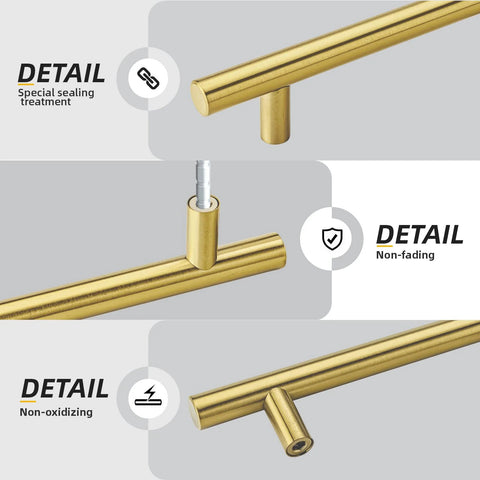 30 Pack 3 Inch Gold Cabinet Handles For Cupboards And Drawers, Fade Resistant Stainless Steel Gold Cabinet Pulls Details