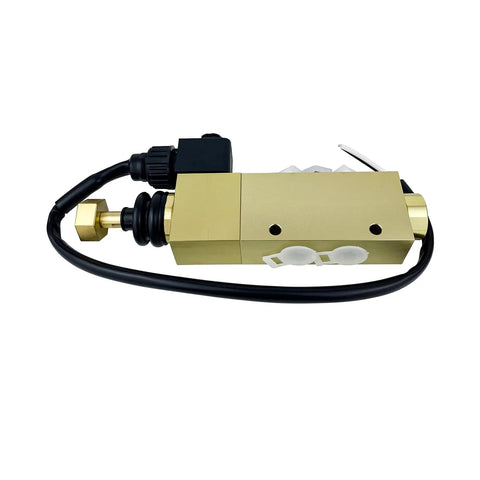 5-Port Directional Control Valve With 30mm Solenoid And Manual Override, brass steel construction for snow plows, trucks