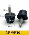 Rubber Adjustable Leveling Feet With Screws M6 M8 M10 For Tables And Chairs, 25xM6x20, detailed screw measurements shown