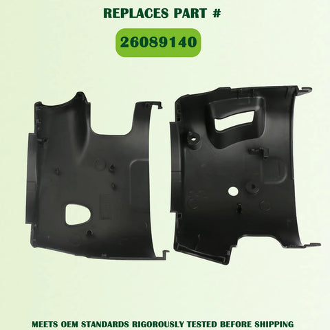 Two-piece black plastic steering column trim cover kit for 2003–2007 Chevy/GMC trucks.