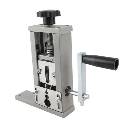 PowerUp Wire Stripping Machine For Cars And Trucks Easy Install Electric Manual Hand Crank Drill Powered Cable Peeler Tool close-up view