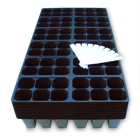 High Capacity 1440 Cell Seedling Starter Trays For Seed Germination With Ten Plant Labels Includes 240 Six Cell Trays