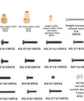 Metal Screw Set For One Twelfth RC Cars And Shells, Pro Grade, Heavy Duty Fasteners, Heat Conductive Alloy, Replaces Plastic Screws, Secure Car Body Shell, Raise The Column Fastener Kit, RC Accessories And Repair Tools, assorted RC screws and copper pillars