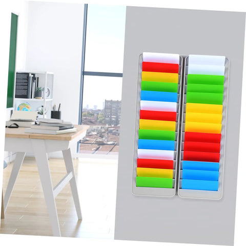 Solid As A Rock Wall Mount Id Card Holder Rack Featuring 28 Spacious Openings Crafted From Bump Resistant Polymer Plastic.
