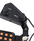 Close-up of Amped Up 12 Hole Magnetic Acoustic Guitar Pickup with built in volume and tone tuner kit soundhole transducer.