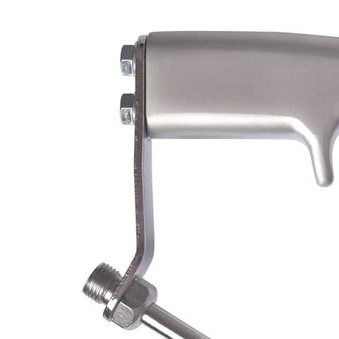 Professional Airless Paint Spray Gun Forged From Tough Aluminum And Equipped With A Blue 517 Tip For Flawless Finishes close-up of handle and fittings
