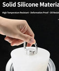 Close-up of Silicone Drain Stopper with Pull Ring, Bathtub Drain Stoppers showing solid silicone and stainless steel pull ring.