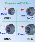 Connection sizes diagram for One Inch DN25 Electric Ball Valve Normally Open Two Wire Control AC DC 9-24V PVC Motorized Valve For Water Lines