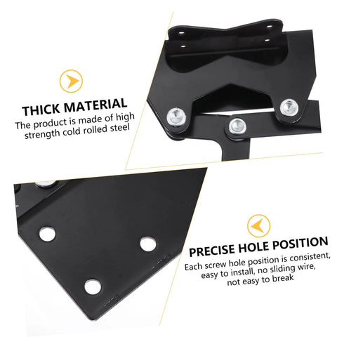 Detail of Heavy Duty Coffee Table Lifting Frame With Retractable Hydraulic Lifter showing thick cold rolled steel and precise hole positions.