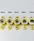 Badass 2 Pc Micro Pillow Block Bearing Set With Self Aligning Design Heavy Duty Cast Iron Housing Plus Chrome Steel Insert Fits 5 To 10mm Shafts, 5mm to 10mm