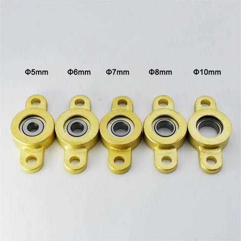 Badass 2 Pc Micro Pillow Block Bearing Set With Self Aligning Design Heavy Duty Cast Iron Housing Plus Chrome Steel Insert Fits 5 To 10mm Shafts, 5mm to 10mm