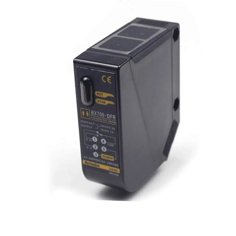 BX700-DFR Diffuse Reflective Photoelectric Sensor Pro Grade, 700mm Sensing Range, Infrared 940 Nm, AC/DC 24-240V, black unit