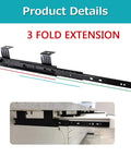 Heavy Duty Ball Bearing Keyboard Tray Slides For Under Desk Pull Out Keyboard Platform With 10 To 12 Inch Full Extension Rails 3 Section Runners 40Kg Load Capacity Easy Install And Durable Construction, 3-fold under-desk mount