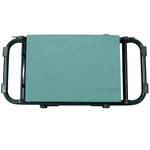 Top view of Kneeler And Seat Bench For Gardening With Foldable Stool, 10 Inch Wide Cushion, EVA Foam Pad, steel frame