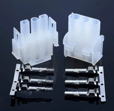Three Pin Wire Connector Kit With Latch Lock MLX Style 14-20 AWG 2.13mm Diameter includes white 3-pin housings and terminals