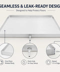 Heavy Duty 30x30x1.5 Inch Stainless Steel Washing Machine Pan With Drain Hole, 304 stainless drip tray with seamless design