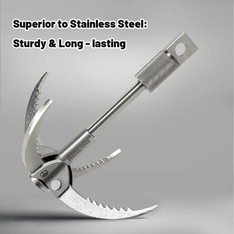 Folding Four Claw Grappling Hook Built Tough Stainless Steel For Outdoor Camping And Hiking With Heavy Duty Grip