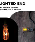 Heavy Duty Outdoor Extension Cord With Lighted End For Easy Finding 25 Ft Long 12 Gauge SJTW Waterproof Power Cord 3 Prong Grounded