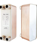 Brazed Plate Heat Exchanger 3x8 Inch 30 Plate Water To Water System Copper And 316L Stainless Steel Three Quarter Inch Male NPT