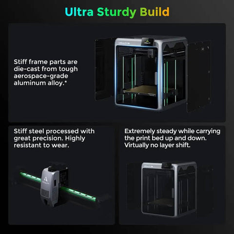 Dope Multicolor 3D Printer With CFS And AI Camera showing sturdy build with aerospace-grade aluminum alloy and stable frame.