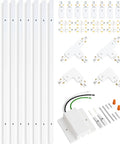 All In One 26 Feet H Track Lighting Kit In White With Floating Canopy Connector Includes End Caps Live End Feeds I T L Connectors And Mounting Hardware For Easy No Fuss Single Circuit H Style Setup components displayed.