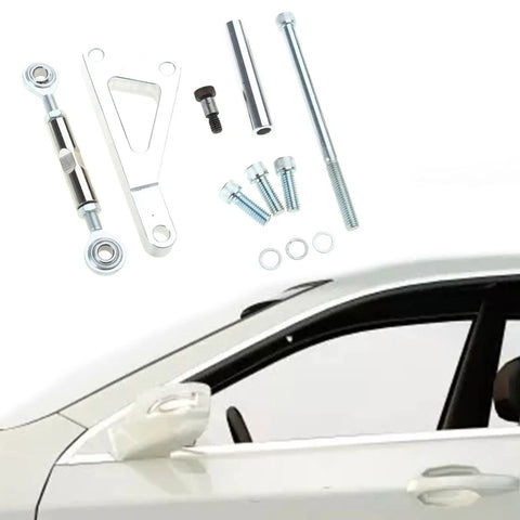 Beefy Industrial Grade Metal Alternator Bracket Kit With Upper And Lower Brackets For SBC350, Passenger Side Mount, Long Water Pump Compatible, Multicolor Finish, Durable Auto Spare Parts on white car