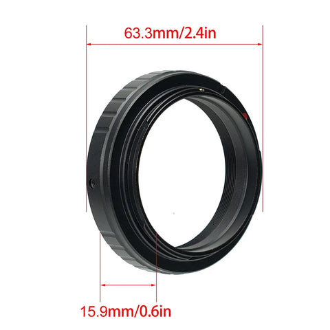 SV195 Wide 48mm T Ring Adapter For Canon EOS Cameras No Fuss Easy To Use Prime Focus Or Eyepiece Projection dimensions shown